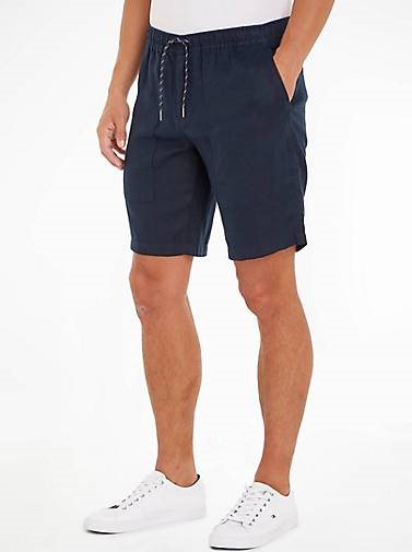 TOMMY HILFIGER Herren Leinenshorts HARLEM UTILITY Relaxed Fit