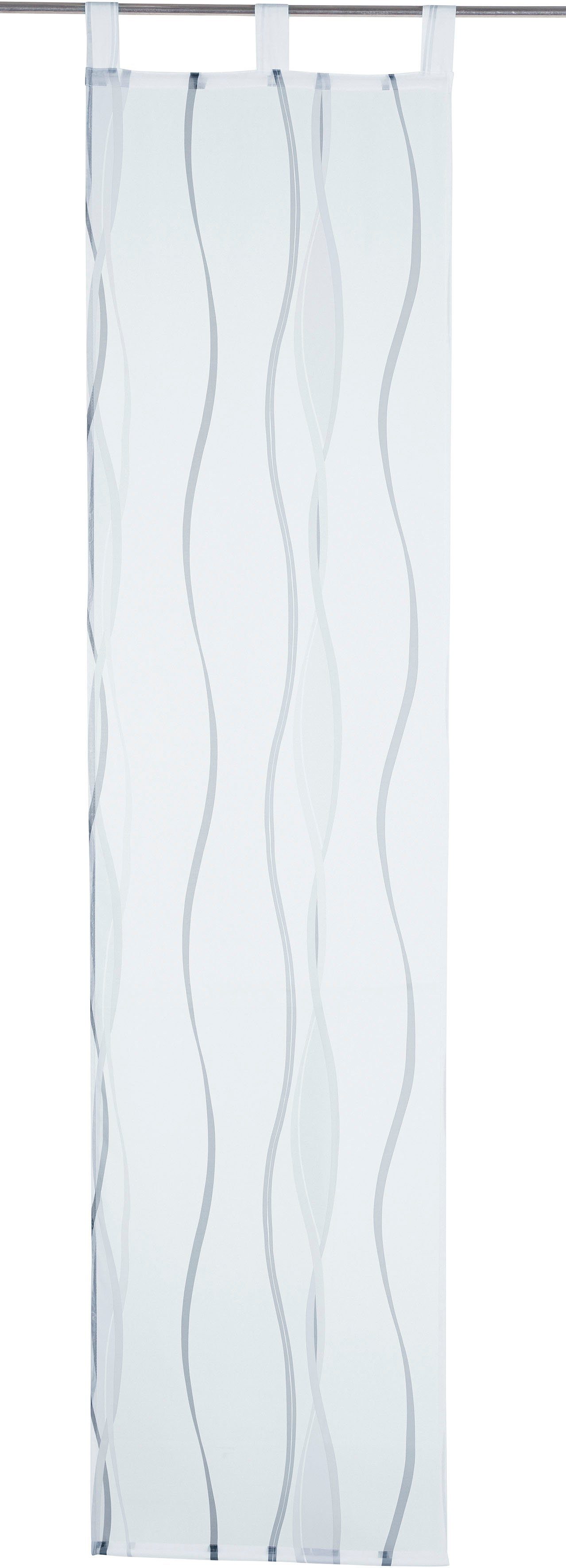 Schiebegardine Dimona, my home, Schlaufen (2 St), transparent, Voile, 2er-Set, Fertiggardine, inkl. Beschwerungsstange, transparent, Wellen