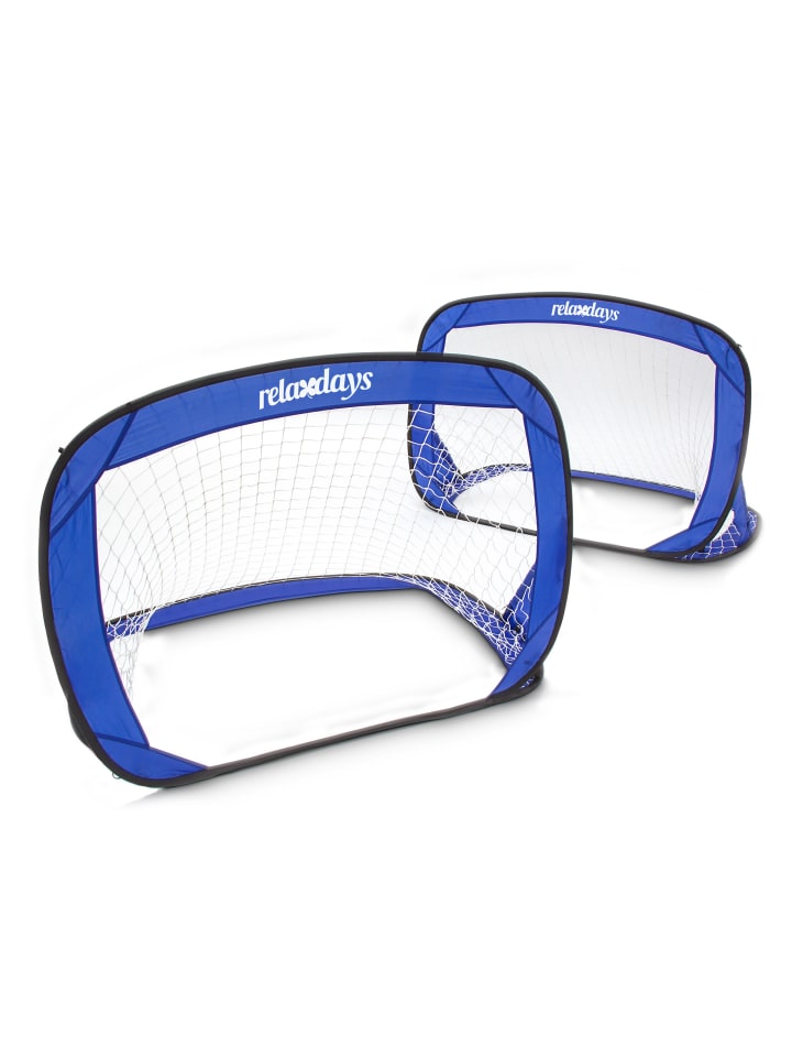 relaxdays 2er Set Fußballtor in Blau- (B)120 x (H)80 x (T)80 cm günstig kaufen onesize