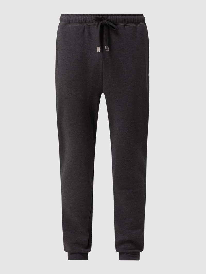 Sweatshorts mit elastischem Bund in dunkelgrau meliert