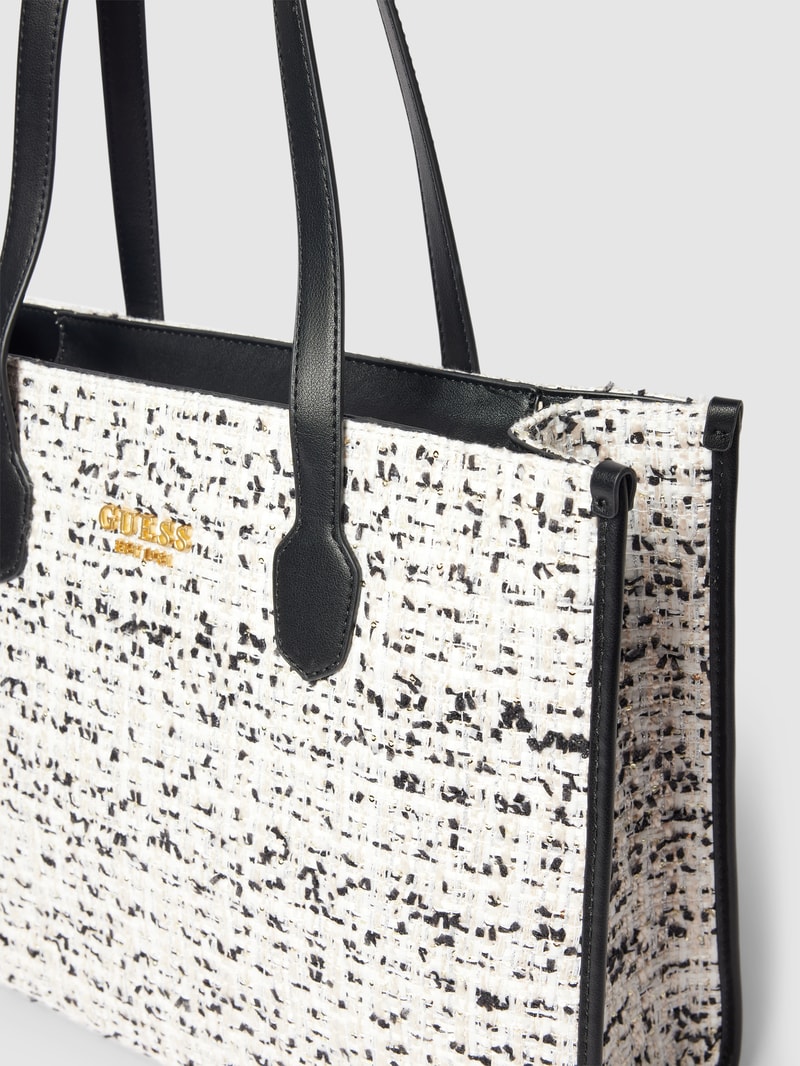 Shopper mit Label-Detail Modell 'SILVANA' in ecru
