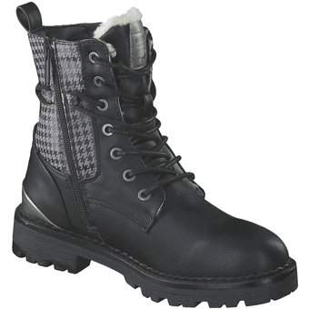Mustang Schnür Boots in schwarz