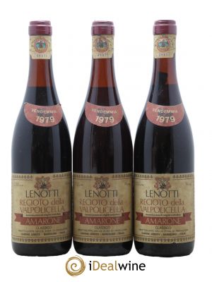 Amarone della Valpolicella DOC Recioto Lenotti 1979 - Lot de 3 Bouteilles