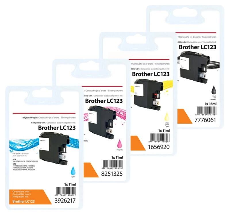 Viking Kompatibel Brother Tintenpatrone Schwarz,Cyan, Magenta, Gelb Multipack 4 Stück
