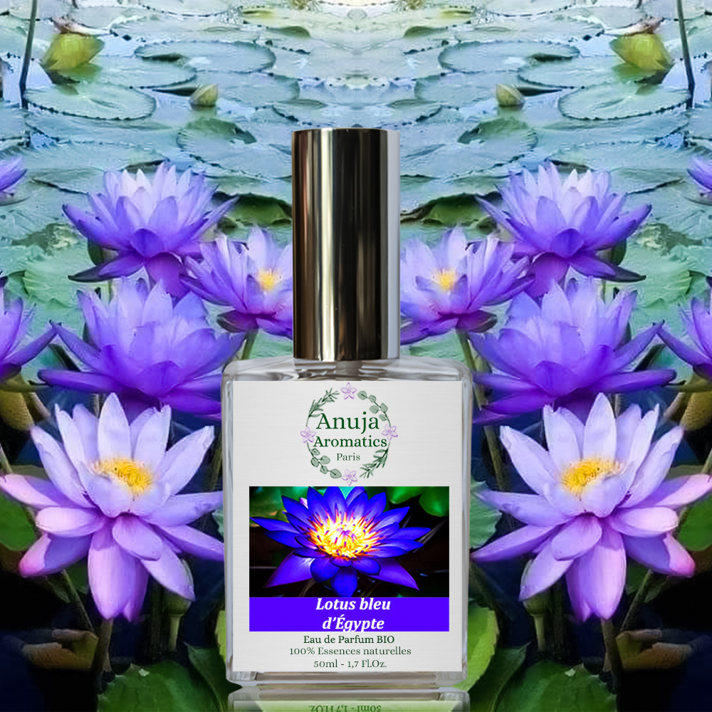 anuja aromatics Lotus Bleu d'Égypte Eau de Parfum Bio aux Essences 100 % Naturelles