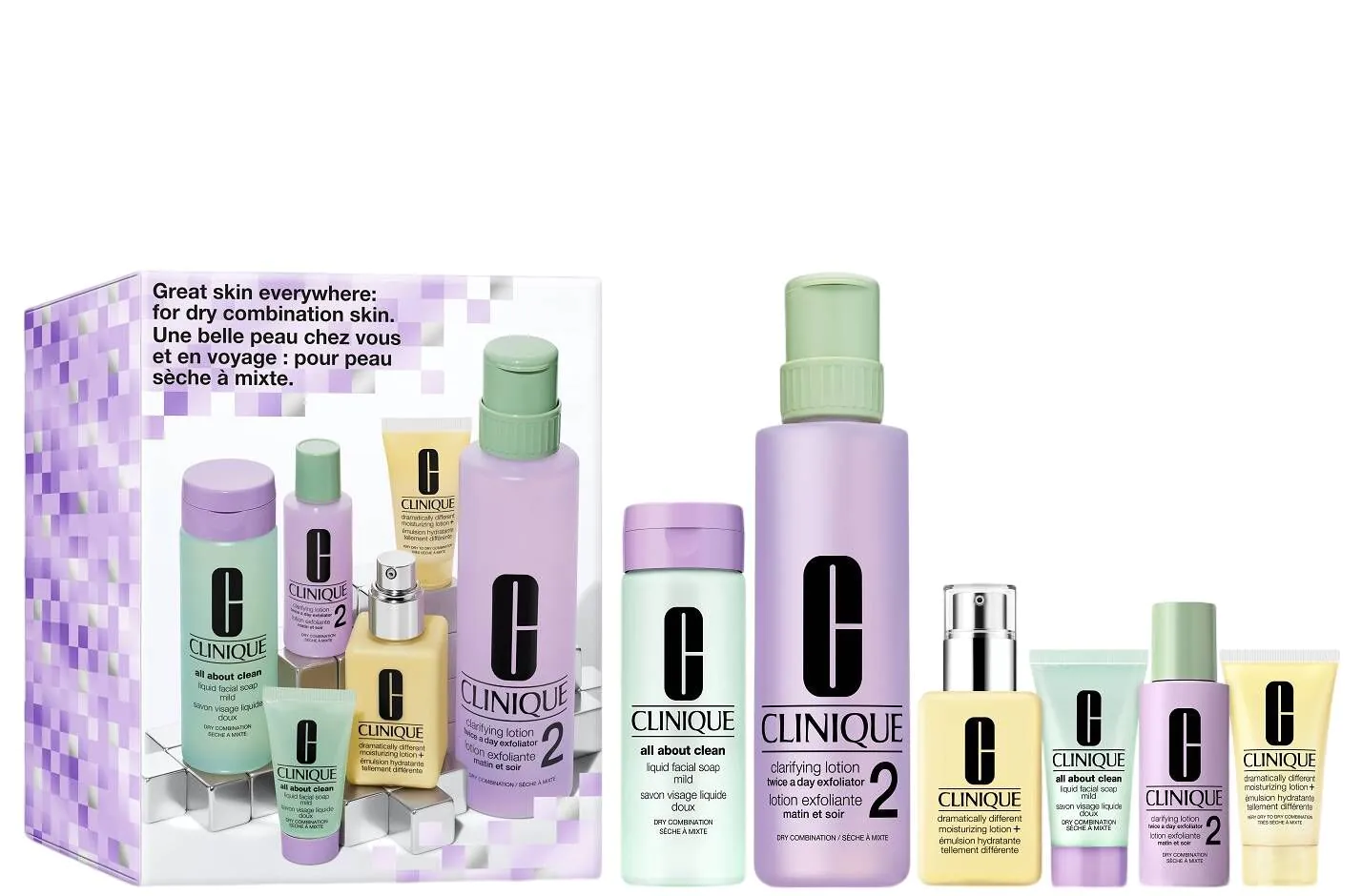 Σετ δώρου Clinique Great Skin Everywhere για ξηρό δέρμα