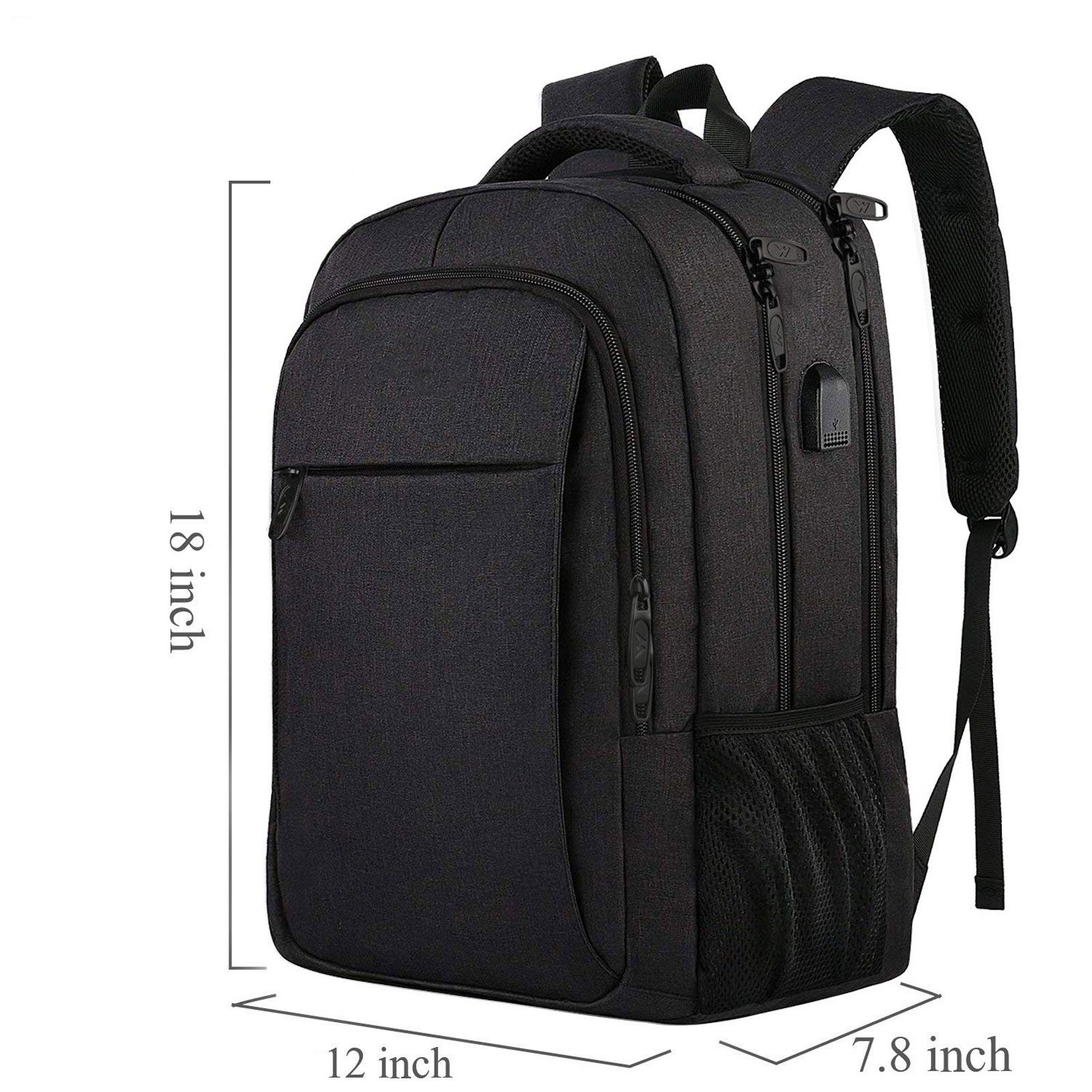 REDOM Laptoprucksack Laptop Rucksack Rucksäcke Schulrucksack Wasserbeständig Laptoptasche (Laptop Notebook Tasche Schule Uni Rucksack, mit USB-Lade-Anschluss, Anti-Diebstahl, Backpack mit Laptopfach), Herren Damen Jungen Teenager Freizeit Arbeit Busi