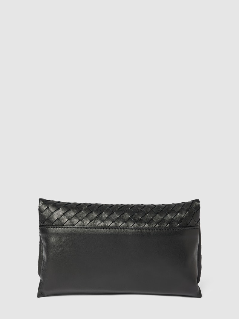 Clutch mit strukturierter Oberfläche Modell 'Piuma Weaving' in schwarz