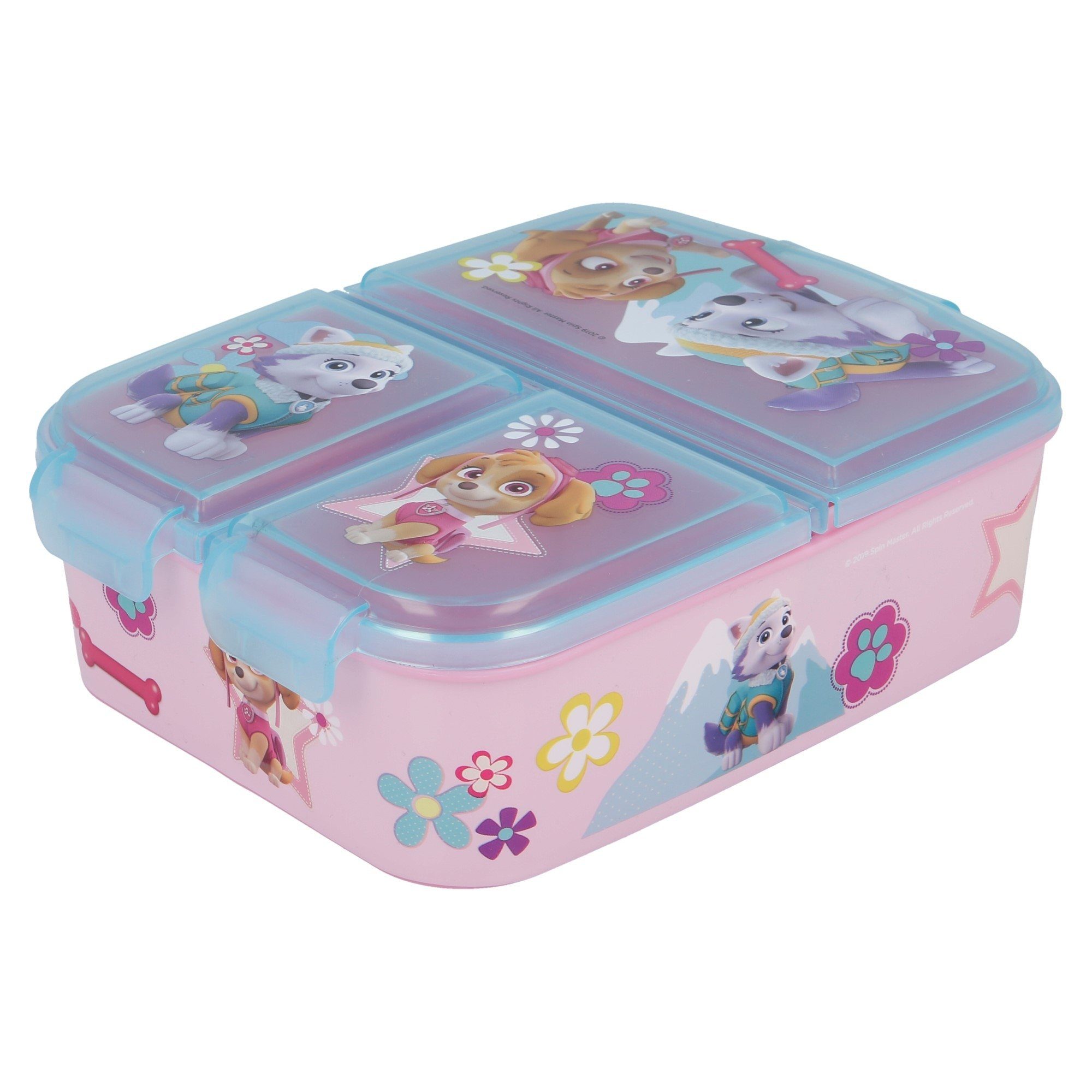 PAW PATROL Lunchbox Paw Patrol Skye Everest 4 teiliges Kinder Set, (4-tlg), Brotdose Alu-Trinkflasche Besteck