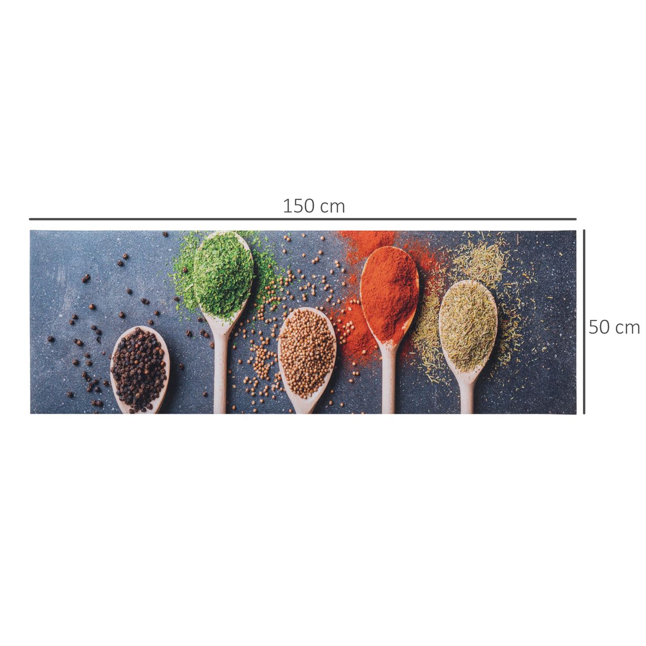 HOMCOM Küchenläufer Gewürze 50 x 150 cm