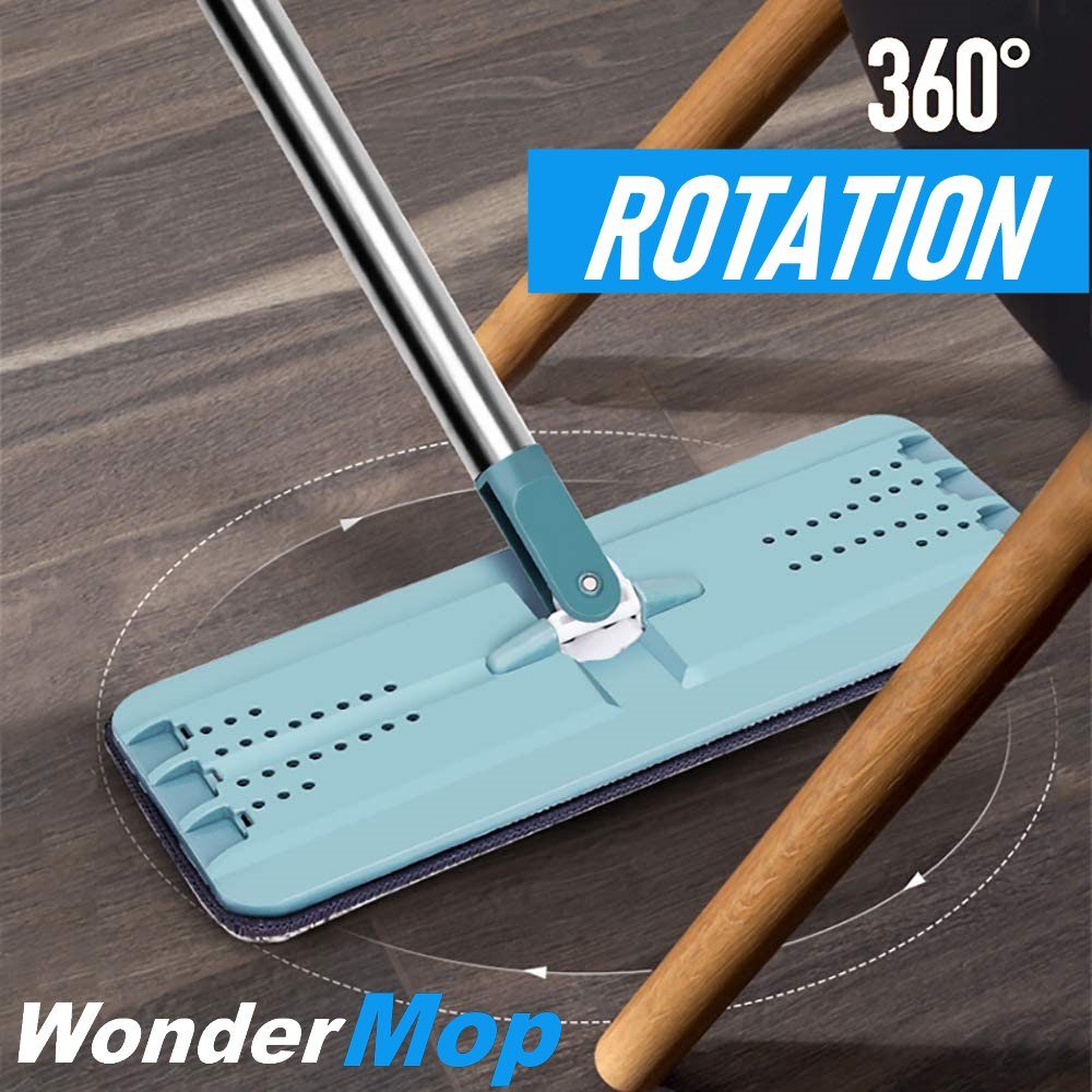 MAVURA Wischmopp WonderMop Profi Bodenwischer Set - Wischmop mit Eimer, Mikrofaser-Mopp, und 2-Kammer Auswringfunktion, - Effektive Reinigung von Böden und Oberflächen