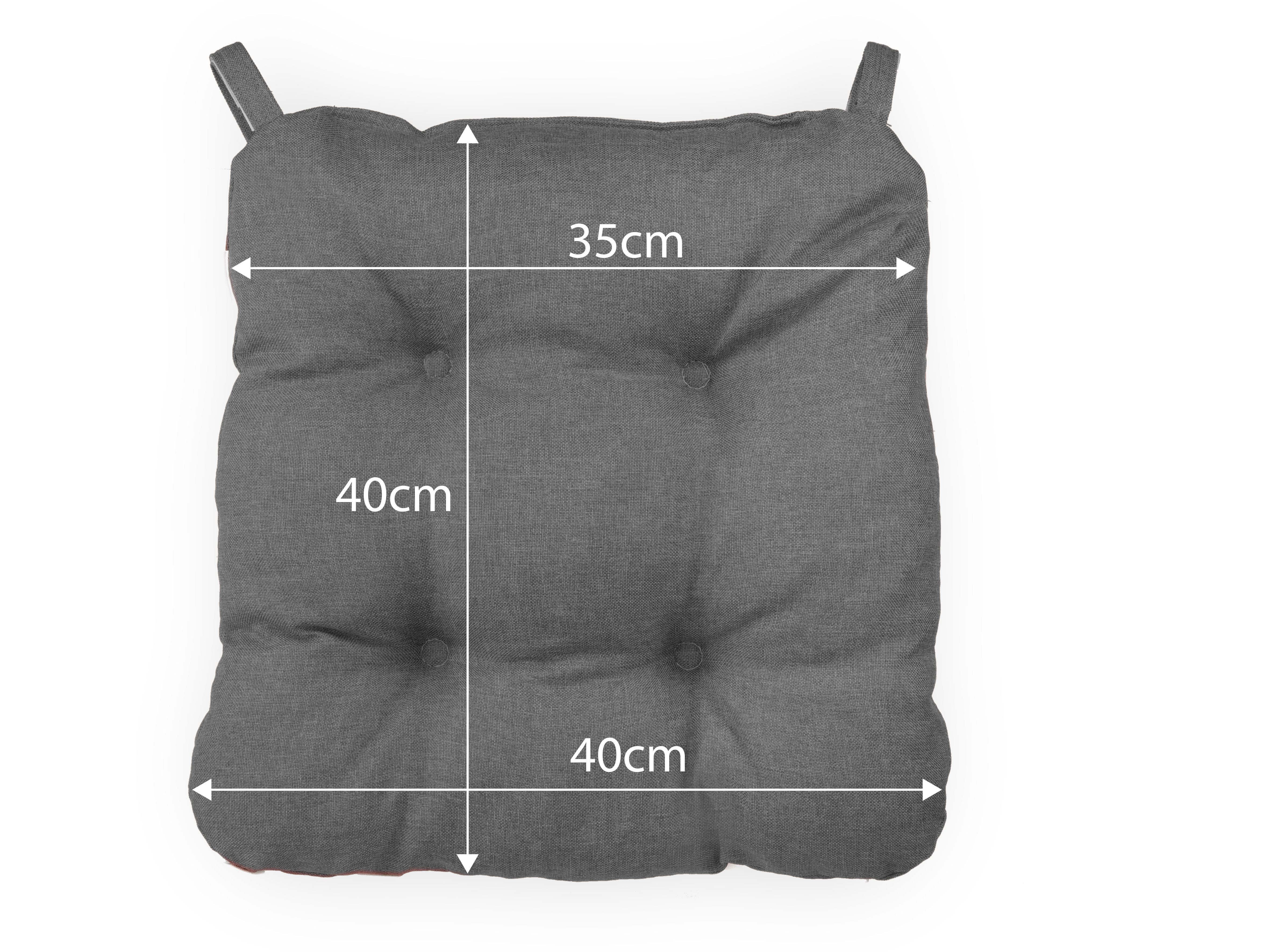 sunnypillow Stuhlkissen 4er Set Stuhlkissen mit Klettverschluss Maße: 40/35x40x8cm
