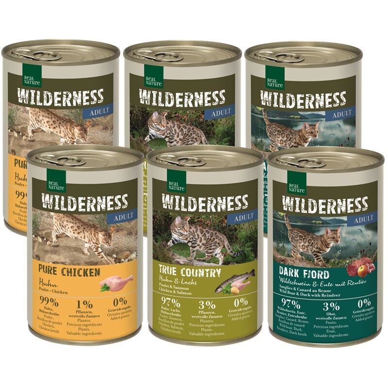 REAL NATURE Nassfutter REAL NATURE Wilderness Adult Mixpaket 6x400g Mixpaket 2