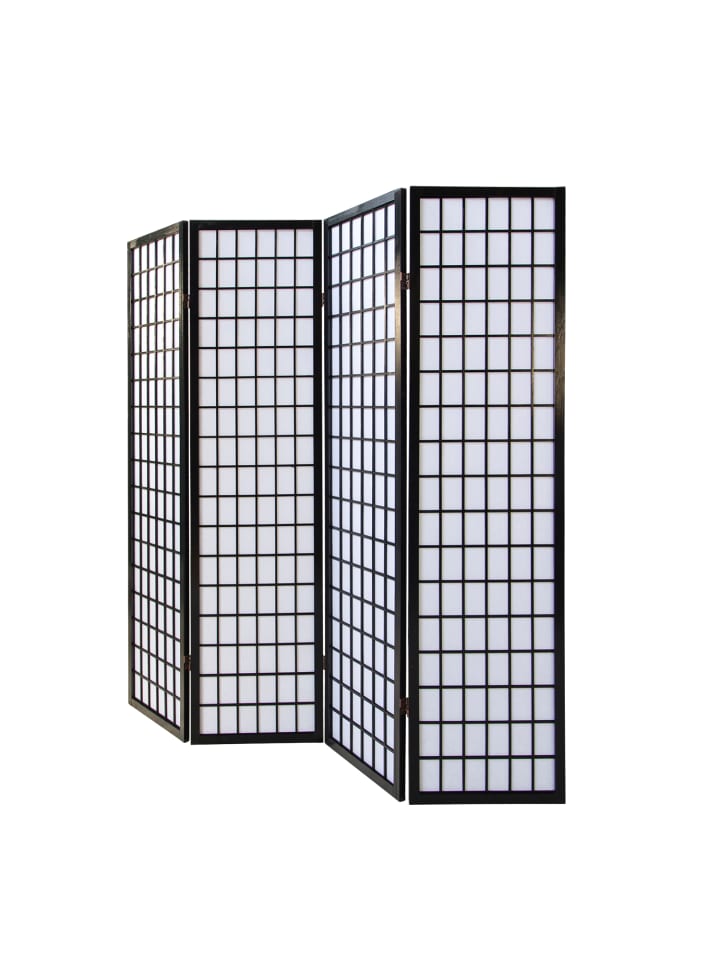 Homestyle4u 4-tlg. Paravent in Schwarz 176x175 günstig kaufen onesize