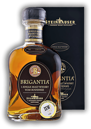 Brigantia Steinhauser Brigantia Steinhauser Whisky von der 1. Bodensee Whisky-Destillerie. Alter 3 J. - 0,7	 Liter - Vol 43%