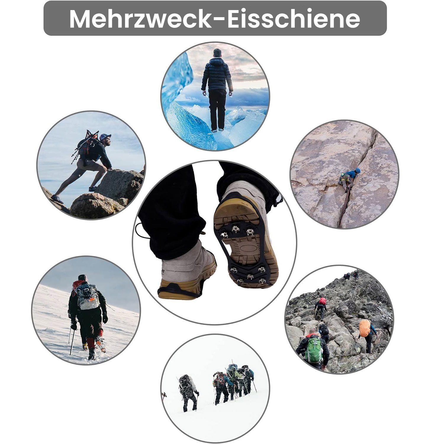 Daisred Steigeisen 2 Paar Schuhspikes für Schuhe Wanderschuhe