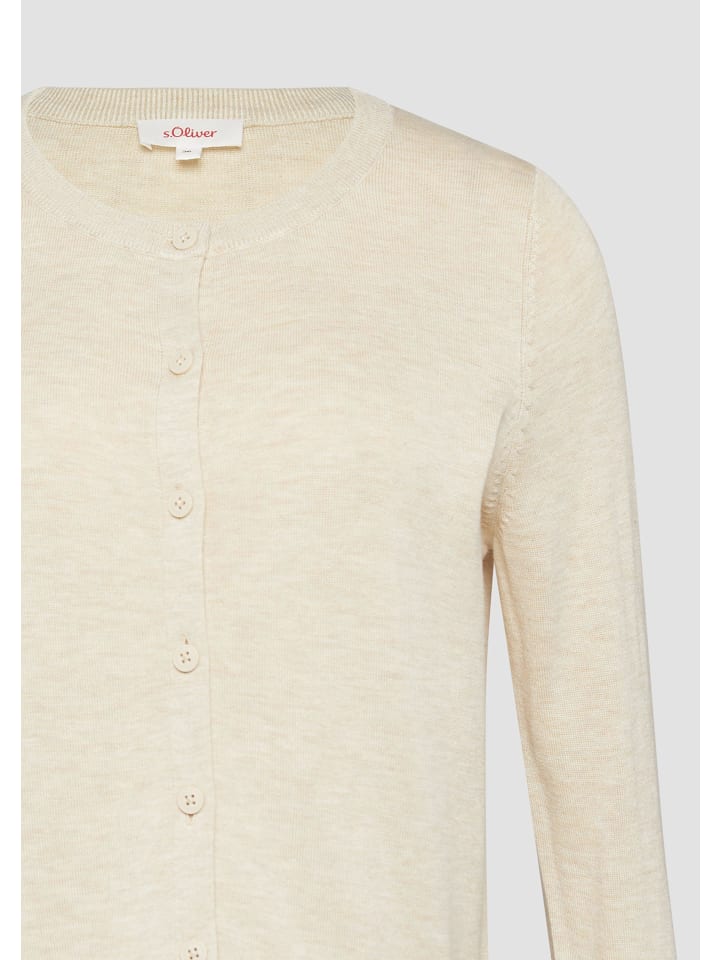 s.Oliver Strickjacke langarm in Beige günstig kaufen