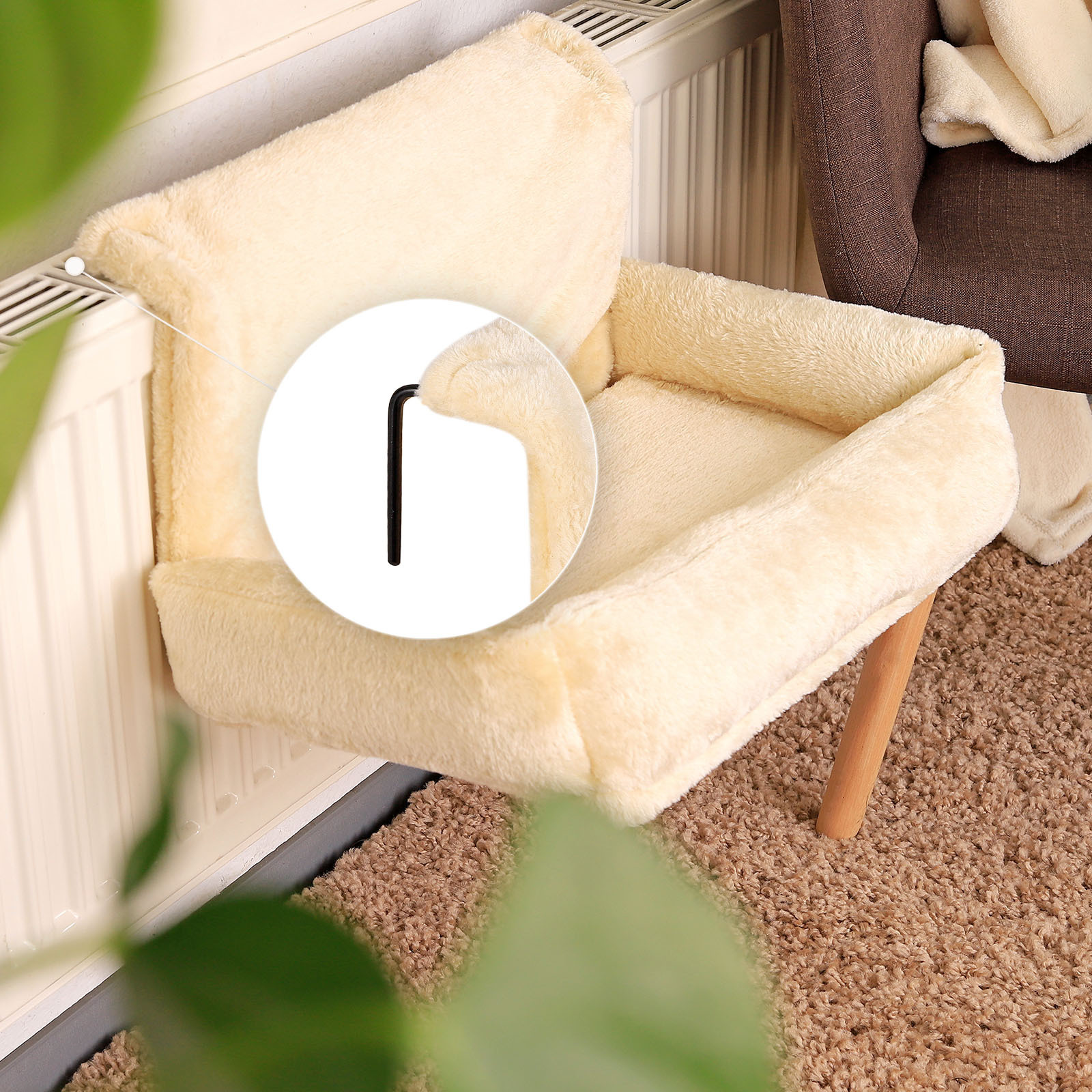 Lionto Katzenhängematten & Fensterliegeplätze Lionto Katzenbett für Heizungen beige