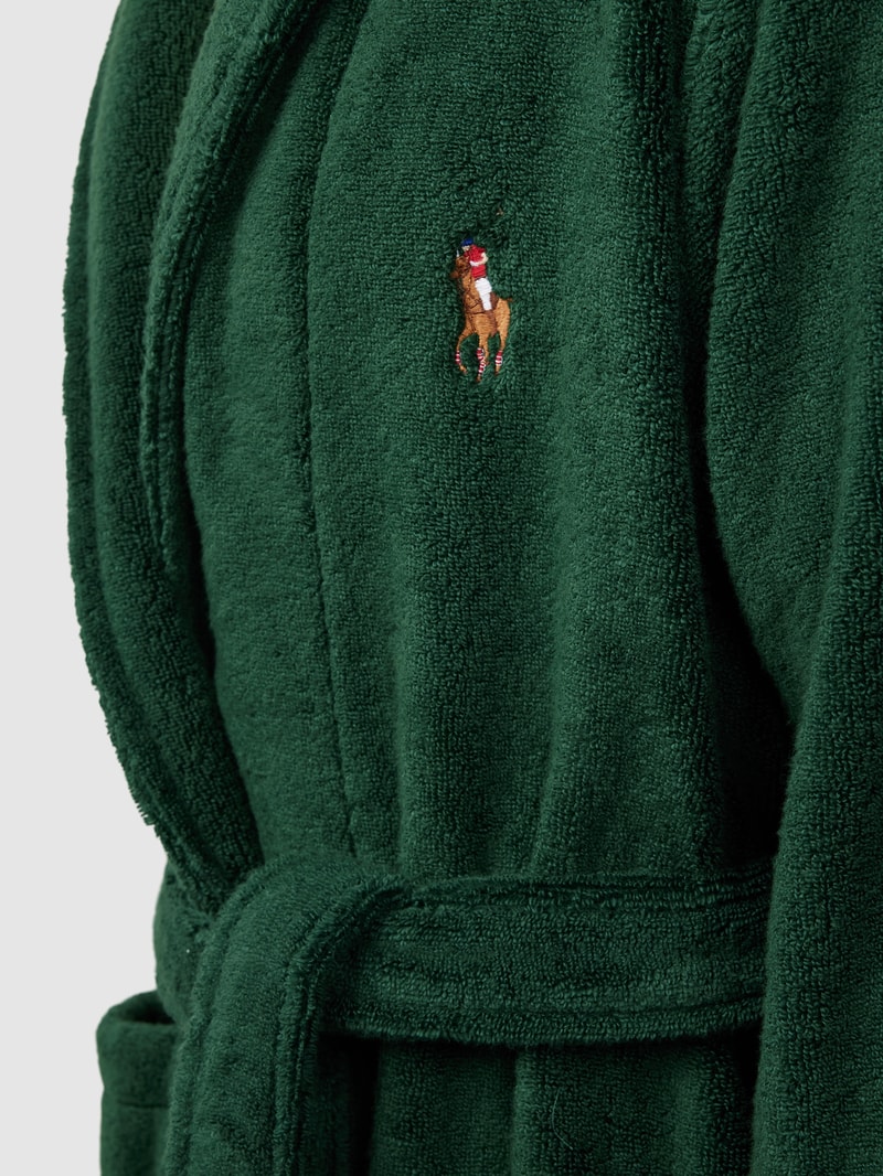 Bademantel mit Eingrifftaschen in dunkelgrün