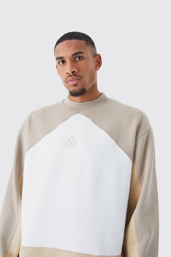 Tall Oversize Colorblock Sweatshirt-Trainingsanzug