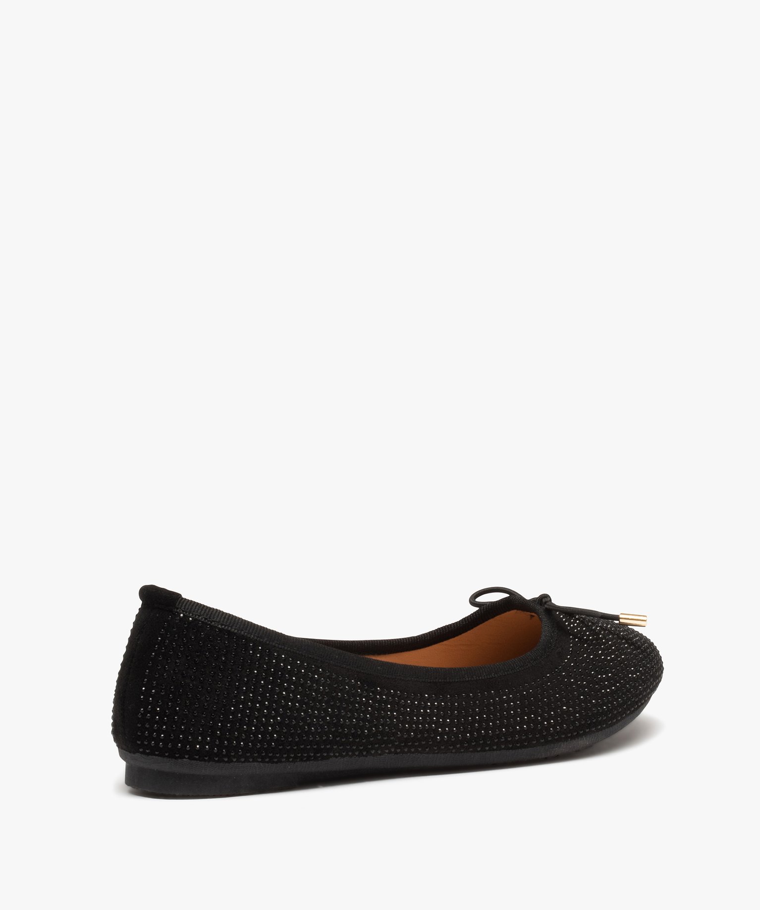 Ballerines à strass avec n?ud décoratif femme noir | GEMO