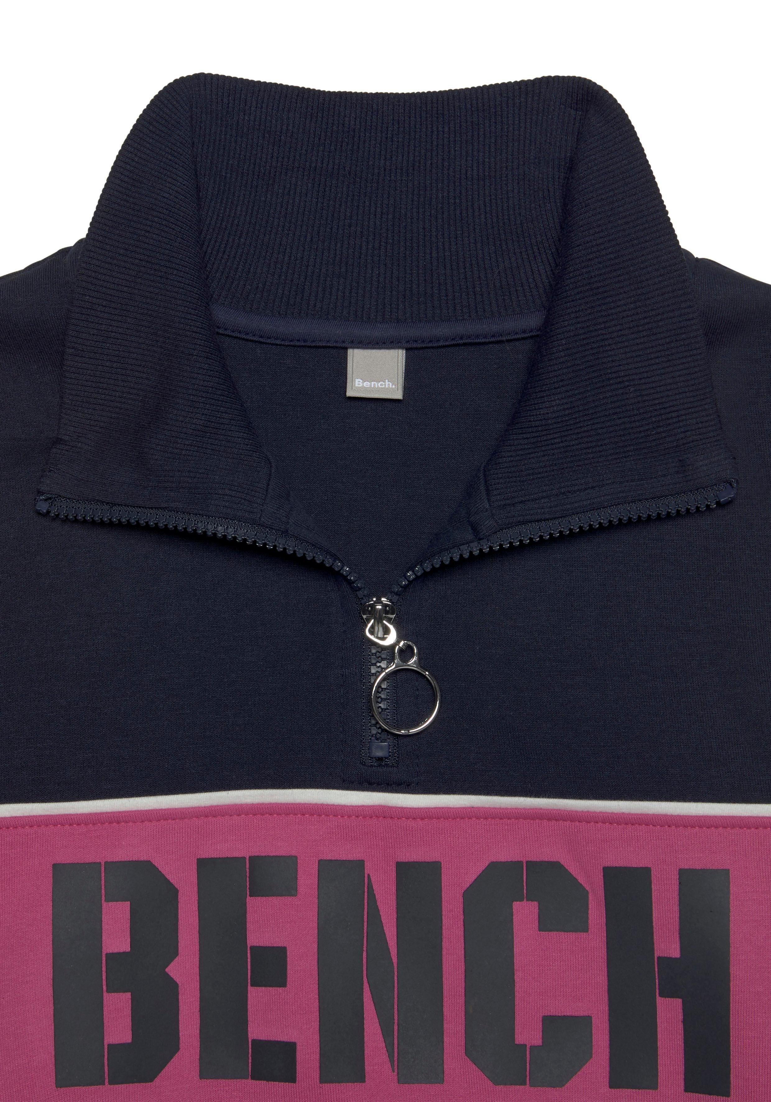 Bench. Sweatshirt im Color-Blocking Design mit Logoprint, Loungeanzug