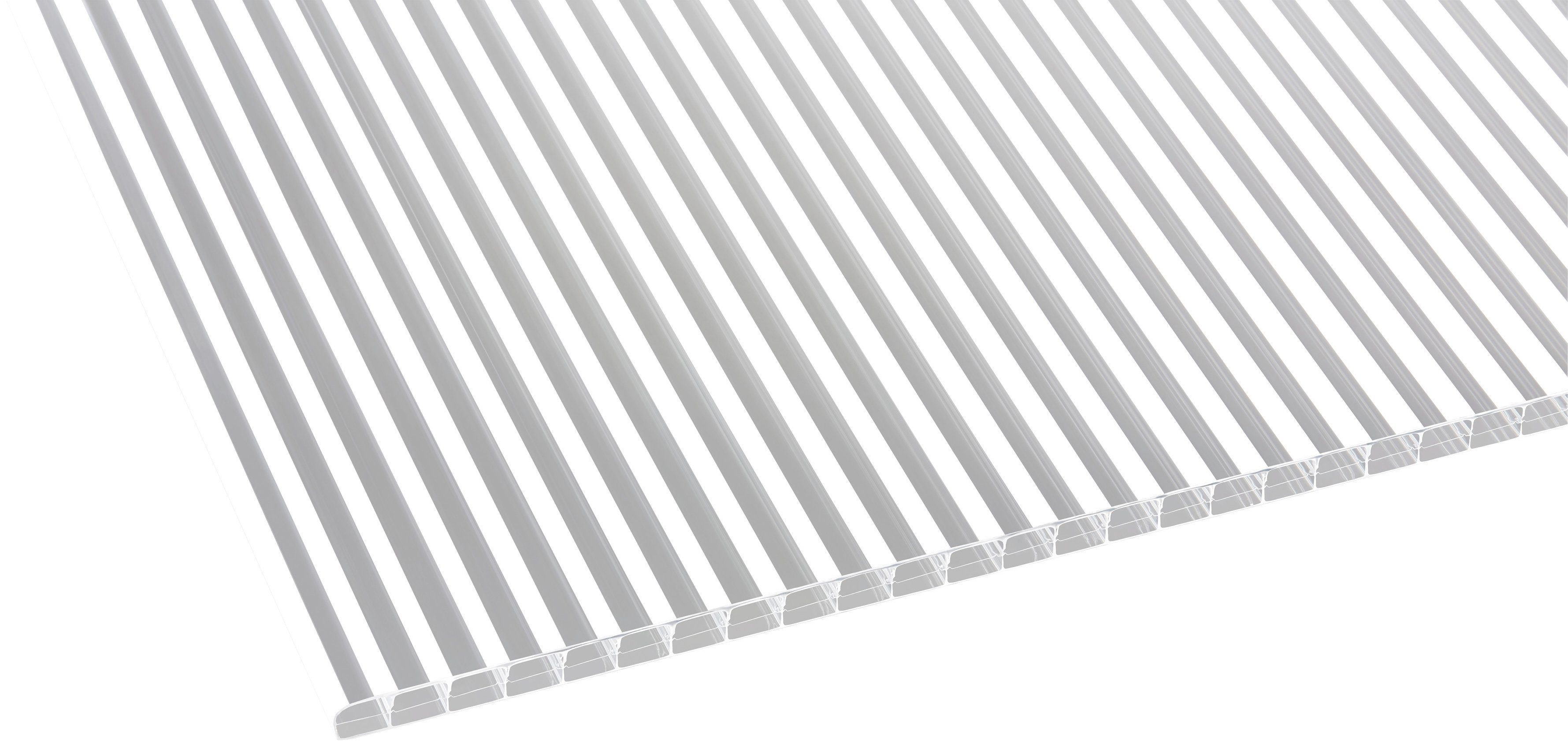 GUTTA Terrassendach Premium, BxT: 812,5x306 cm, Bedachung Doppelstegplatten, BxT: 813x306 cm, Dach Polycarbonat klar