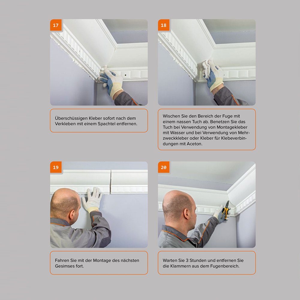 Licht-Trend Stuckleiste Dekor-Profil M Stuckleiste 1,2 m indirekt Wand oder Decke