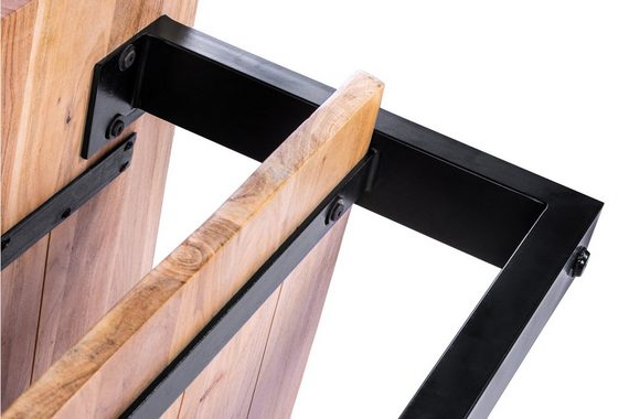 Junado® Couchtisch Patrick, Akazie Massivholz, Stärke Tischplatte 26mm, natürliche Baumkante