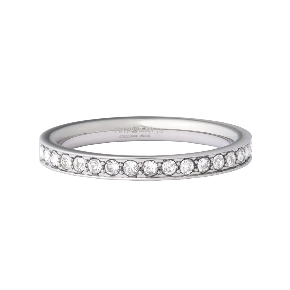 Pippa&Jean Bague en acier inoxydé Acier inoxydable Verre en Argent Bague