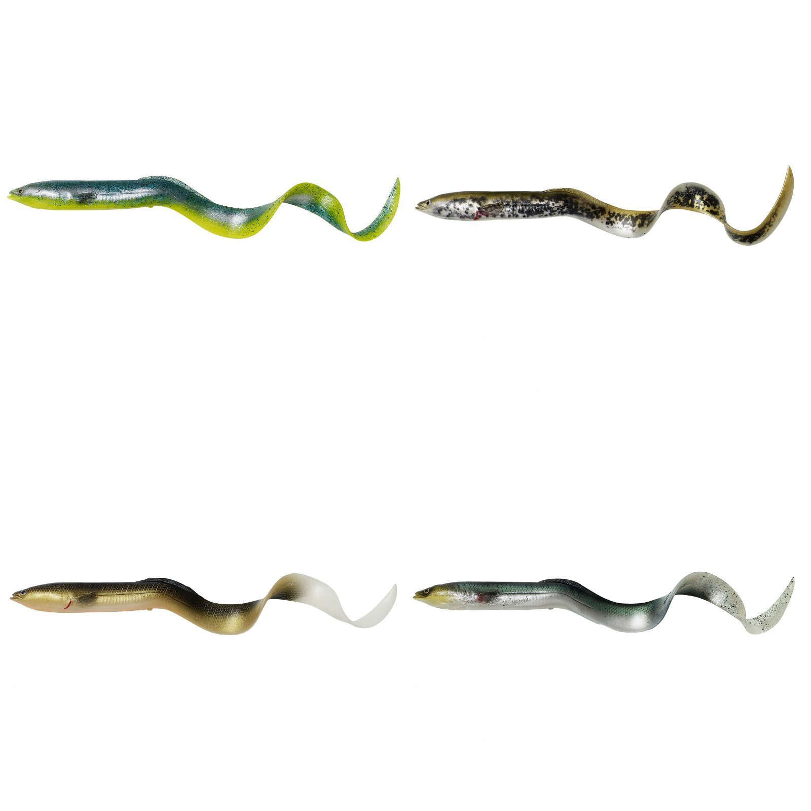 Savage Gear Kunstköder, Savage Gear 3D Real Eel 15cm Green Silver Bulk Gummiköder