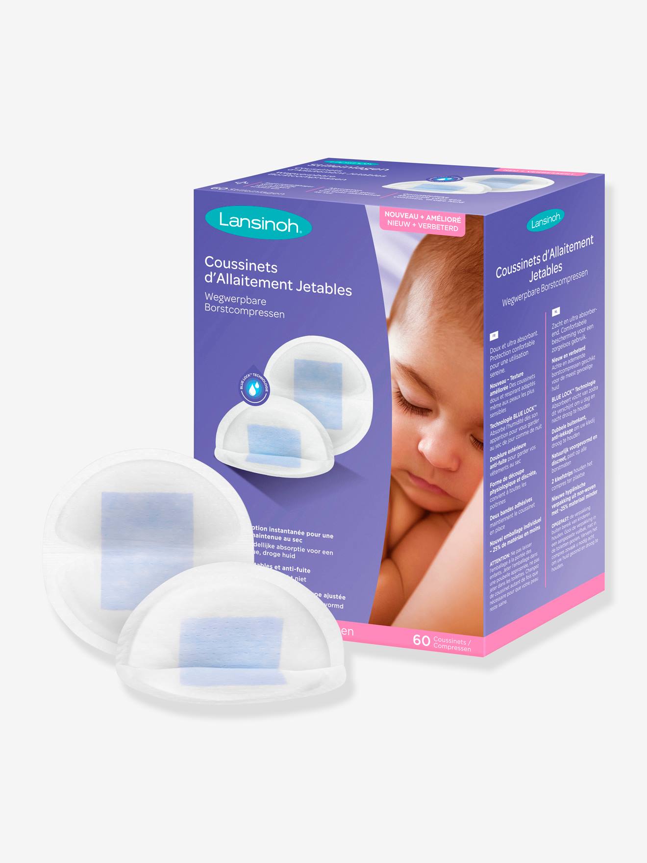 Coussinets d'allaitement jetables 100 pièces LANSINOH blanc