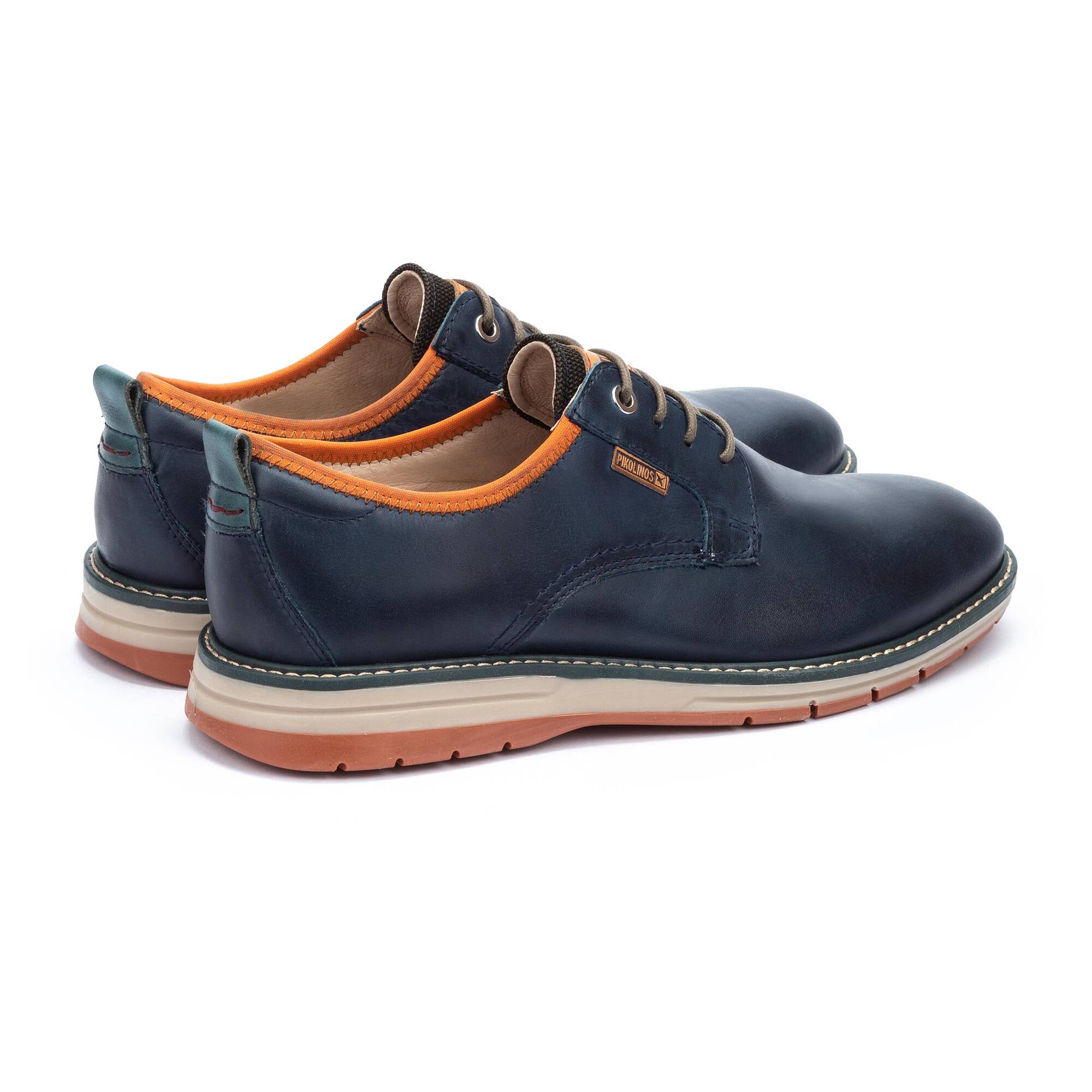 Męskie buty Bluchers z podeszwą sportową - NIEBIESKIE