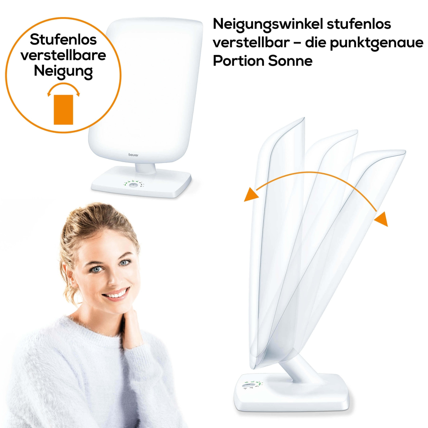 Beurer Tageslichtlampe TL 90-Tageslichtlampe für Lichtmangel mit LED-Timer & Neigungsverstellung