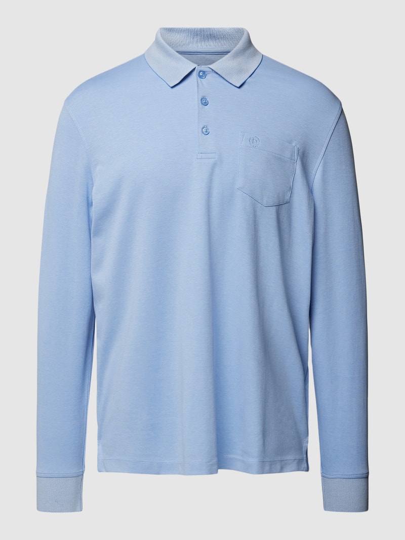 Poloshirt mit Brusttasche in hellblau