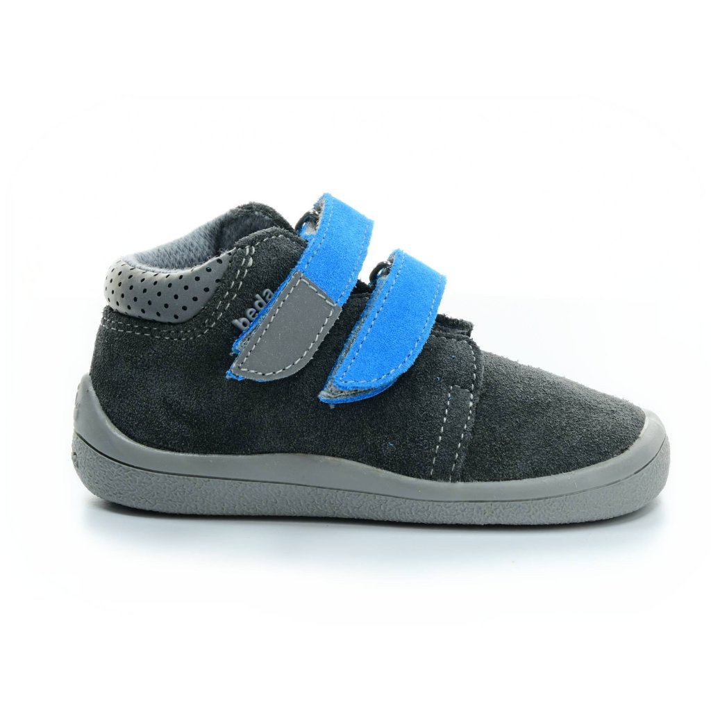 Beda Robin mit Membran (BF 0001/W/M/FW) dunkelgraue Barfuß-Stiefeletten