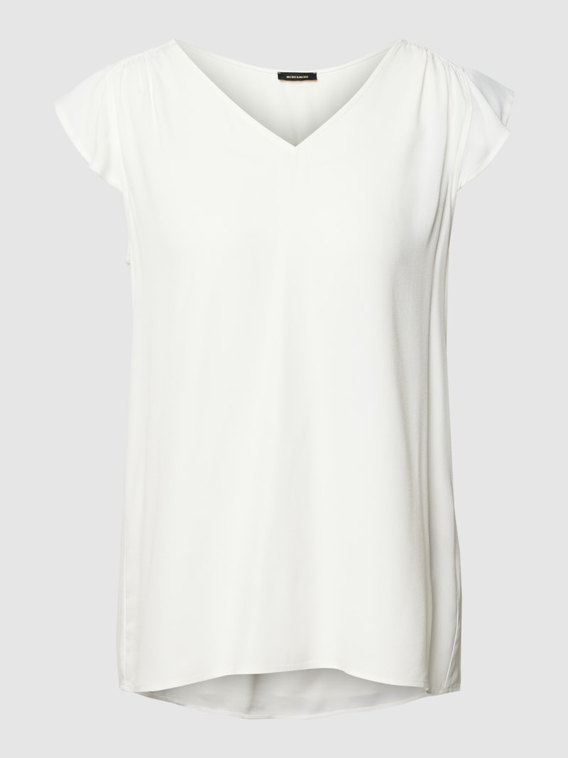 Blusenshirt mit V-Ausschnitt in offwhite
