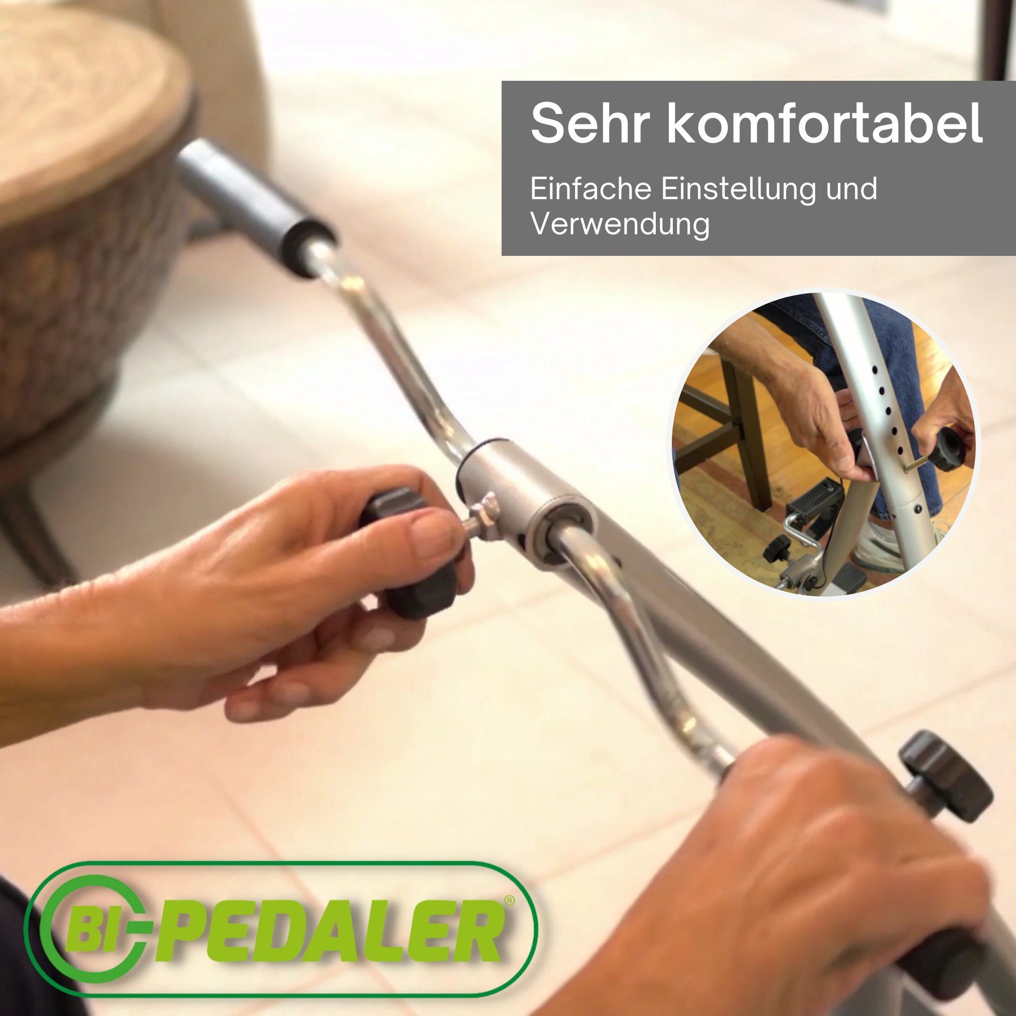 Gymform® Heimtrainer Bi Pedaler (mit oder ohne Computer, mit Magnetarmband), Bewegungstrainer für Senioren, Arme und Beine, Sport im sitzen
