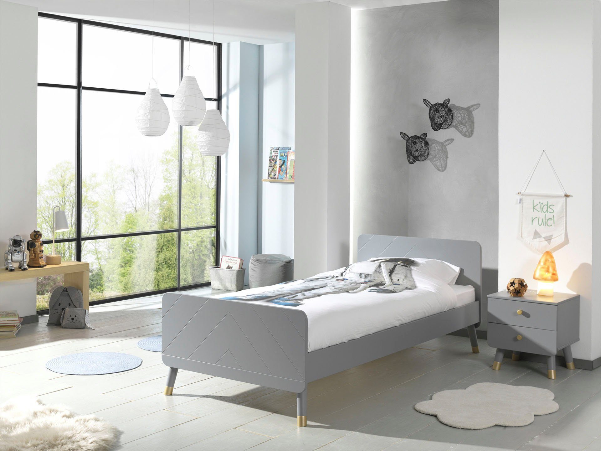 Vipack Jugendzimmer-Set Billy, (Set, 2-St., Bett, Nachttisch)