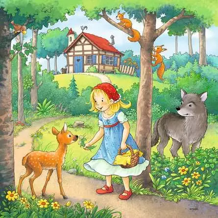 Kinderpuzzle ab 5 Jahren - Rapunzel, Rotkäppchen & der Froschkönig - 49 Teile