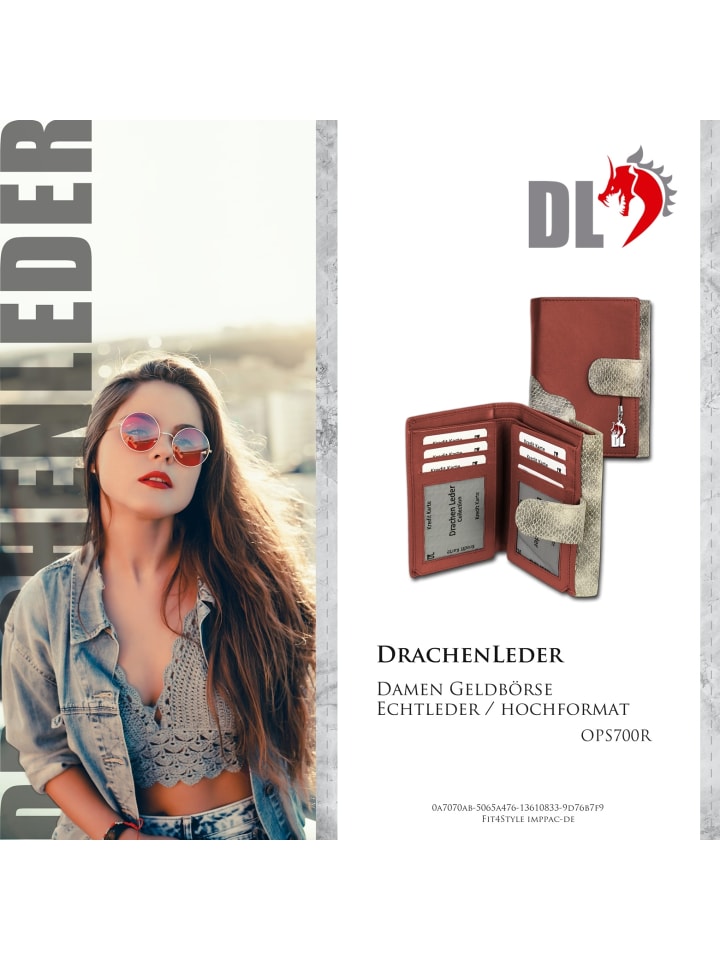 DrachenLeder Portemonnaie Leder Damen, Jugend Geldbörse Schlangenoptik günstig kaufen onesize
