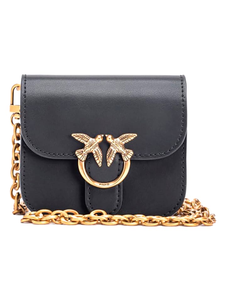 Pinko Leder-Umhängetasche in Schwarz - (B)12 x (H)10 x (T)5 cm günstig kaufen onesize