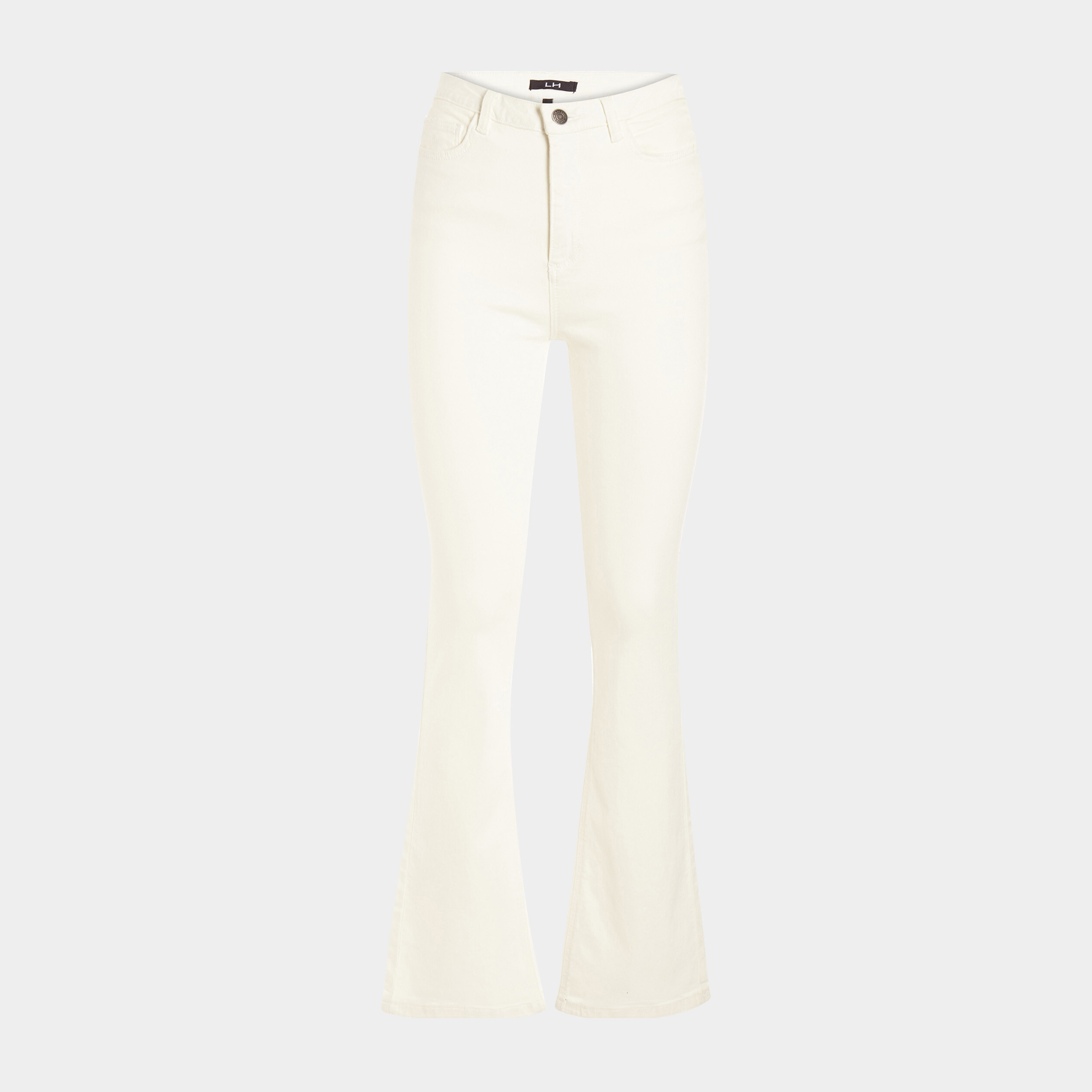 Pantalon flare taille haute ivoire femme | La Halle