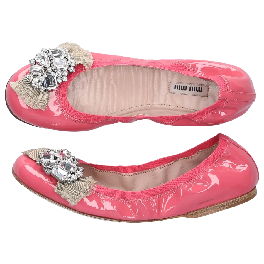 Miu Miu - Ballerinas Faltbar Lackleder - pink