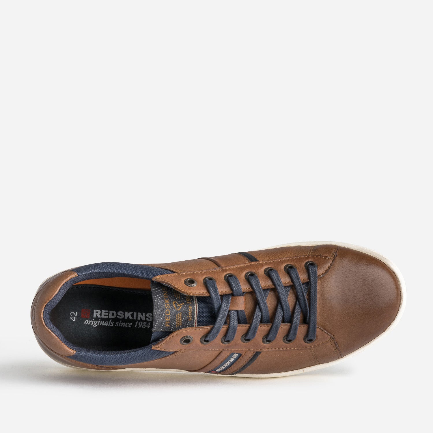 Tennis REDSKINS marron en cuir