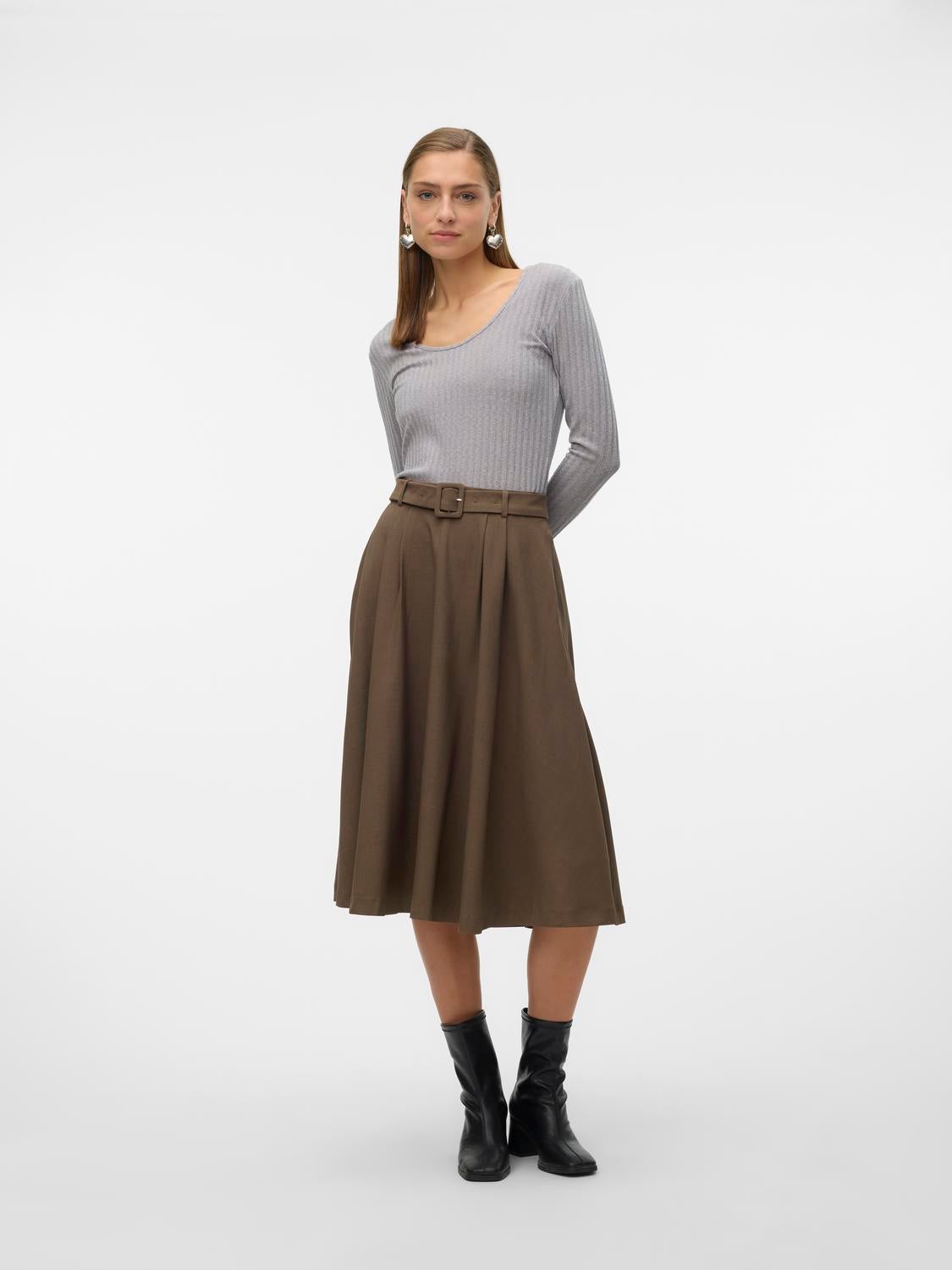 VMTARISA Hohe Taille Langer Rock