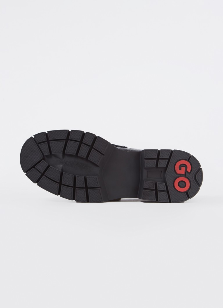 Mocasini HUGO BOSS Kris din piele lăcuită cu talpă cu platformă
