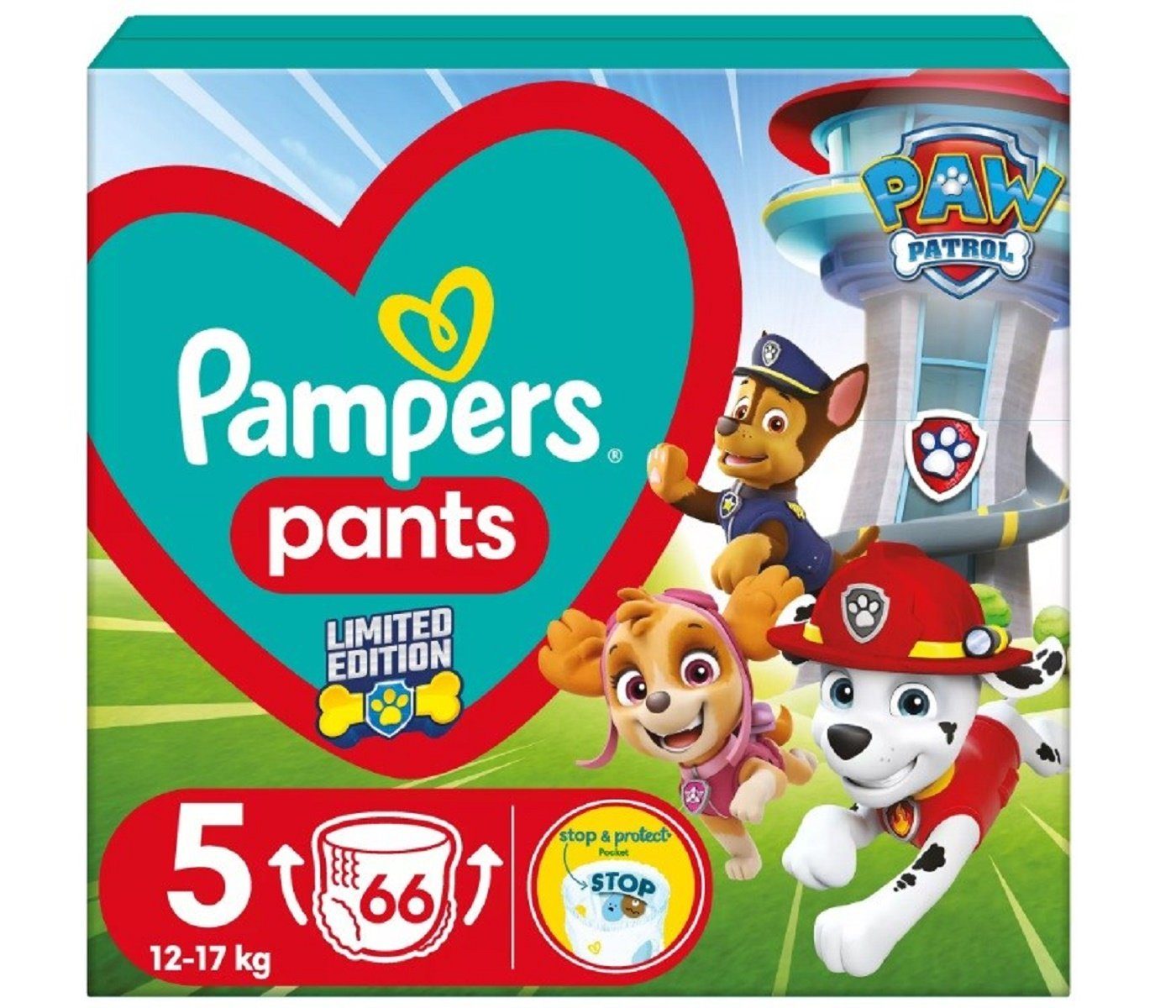 Pampers Windeln WB Paw Patrol Windeln Pampers Größe 5 12-17kg 66 Stk. (66-St)