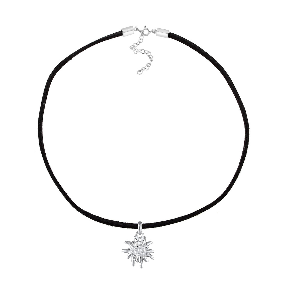 Elli Elli Collier Femme Pendentif Soleil Choker Tendance en Argent Sterling 925 collier