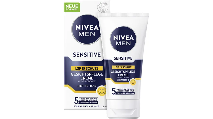 NIVEA MEN Sensitive Gesichtspflege Creme LSF 15 75 ml